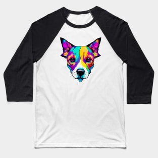 Funky Pop Art Dog Head Baseball T-Shirt